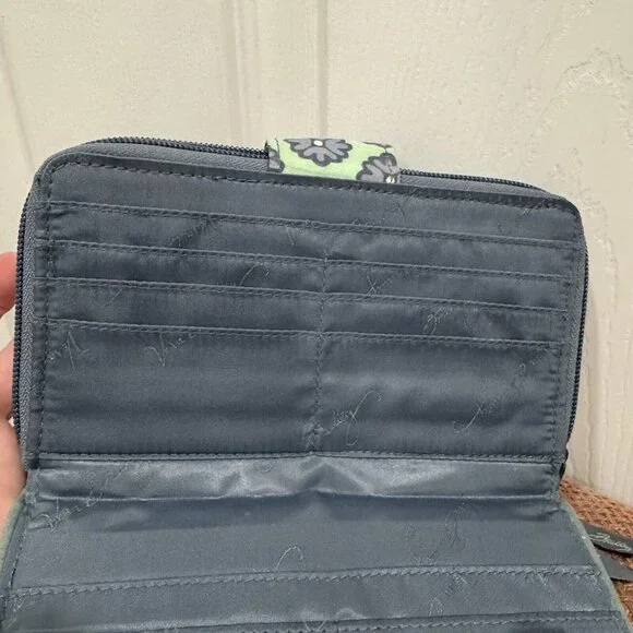 VERA BRADLEY ‎ Turnlock Wallet Clutch NOMADIC BLOSSOMS #14442-586 Turn Lock - Picture 7 of 11